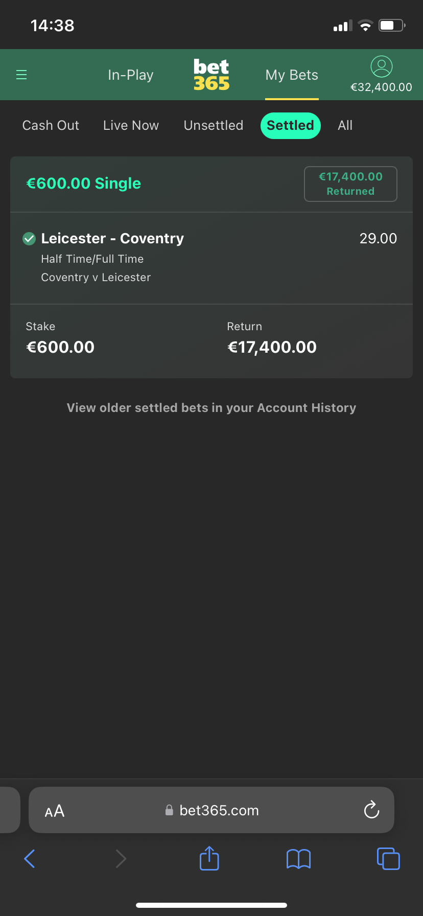 Saturday bet365 Fixed Match Proof 